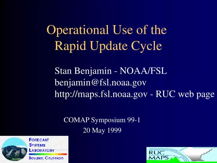 operational use of the rapid update cycle n.