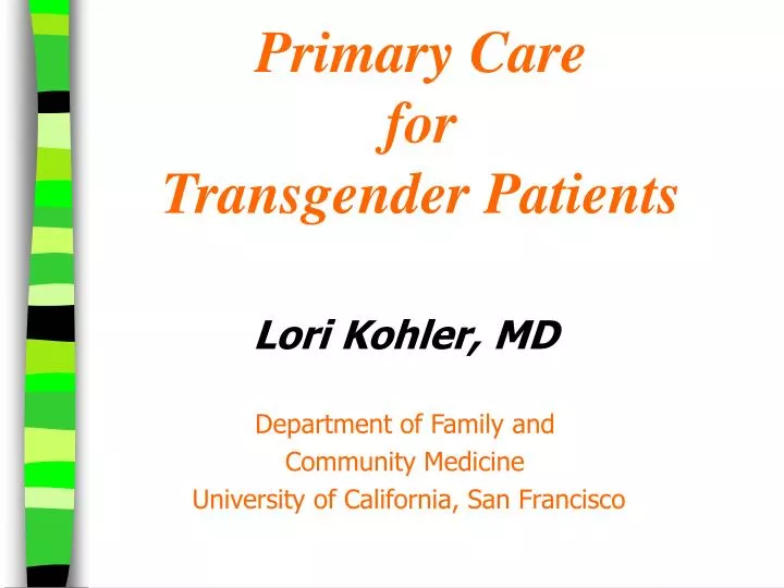 primary care for transgender patients n.