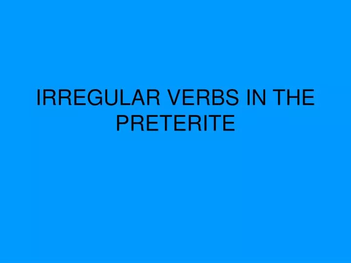 all preterite endings all preterite endings