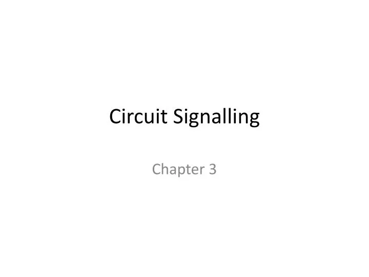circuit signalling n.