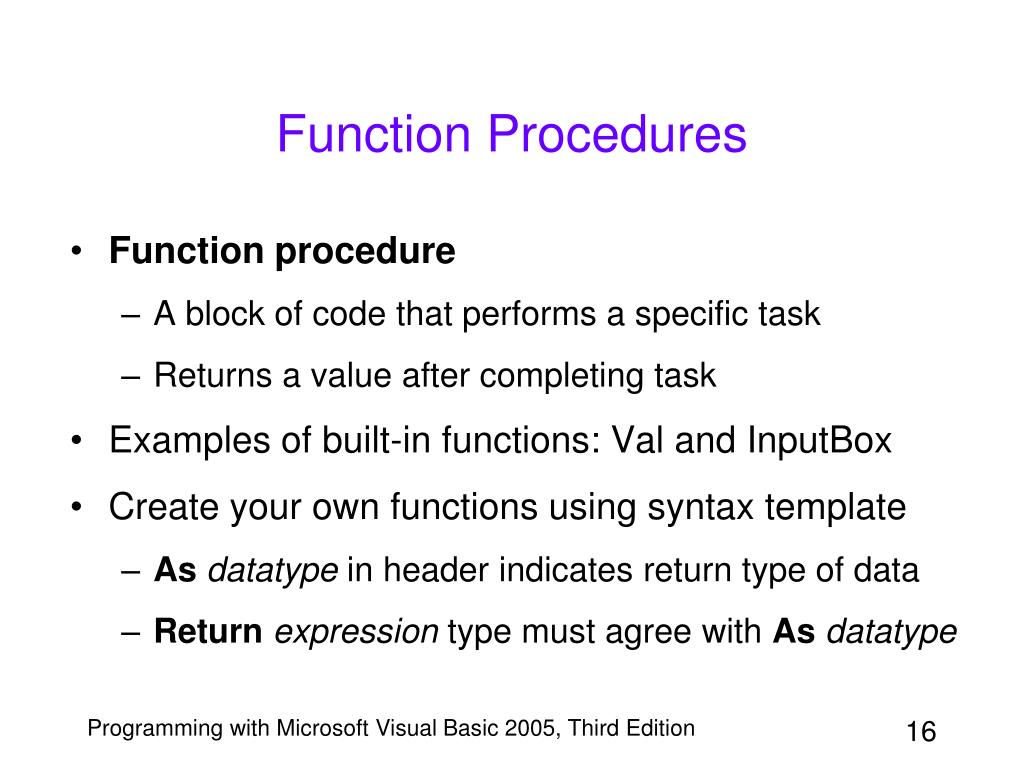 PPT - Chapter 7: Sub and Function Procedures PowerPoint Presentation ...
