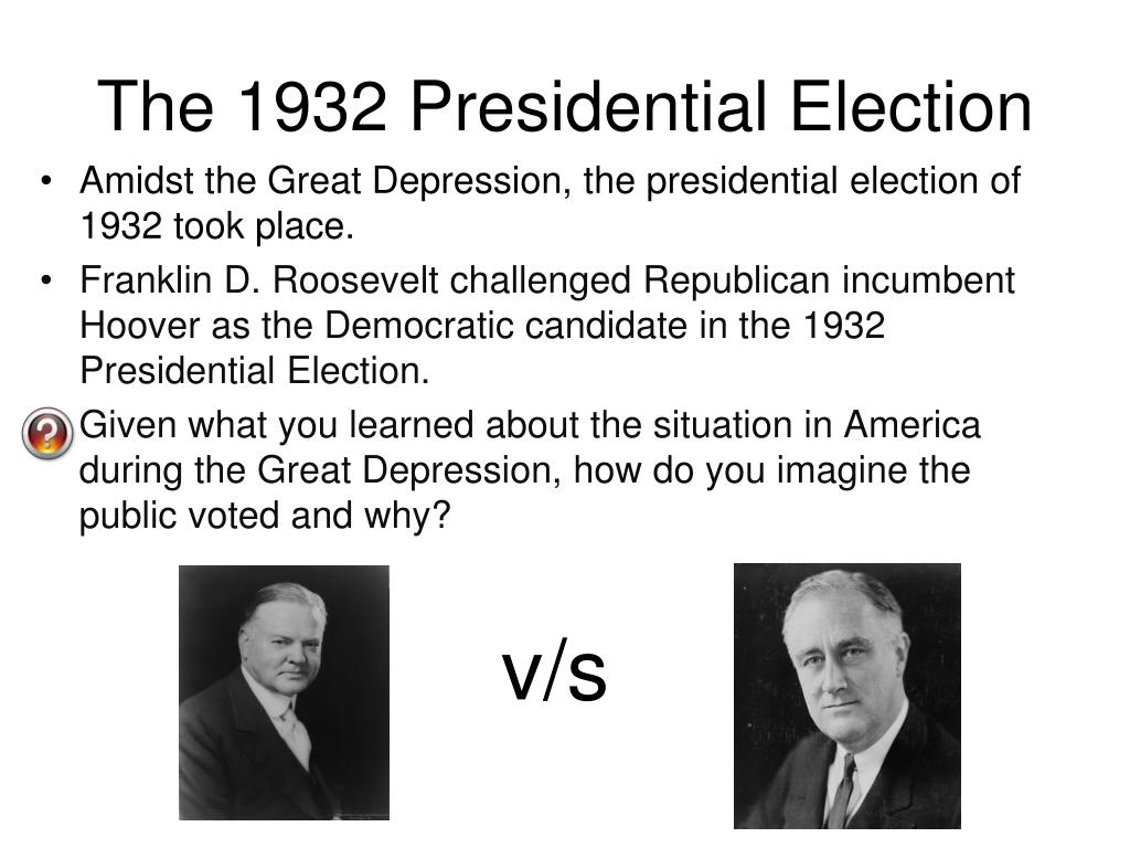 PPT - Hoover’s vs. FDR’s Response to the Great Depression ...