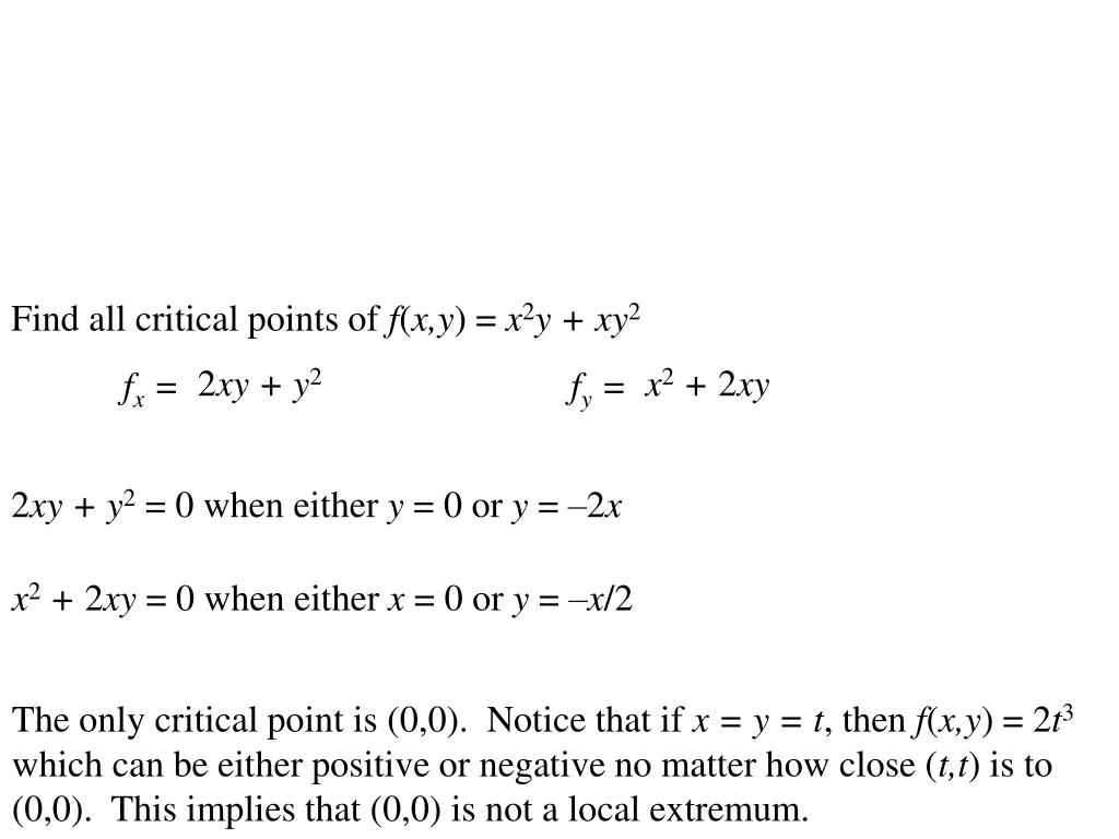 Ppt A Point X 0 Y 0 Is Called A Local Minimum Local Maximum If Powerpoint Presentation Id