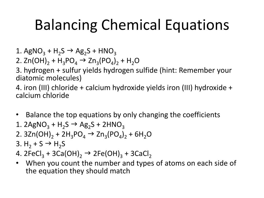 PPT - Chemical Equations PowerPoint Presentation - ID:6742094