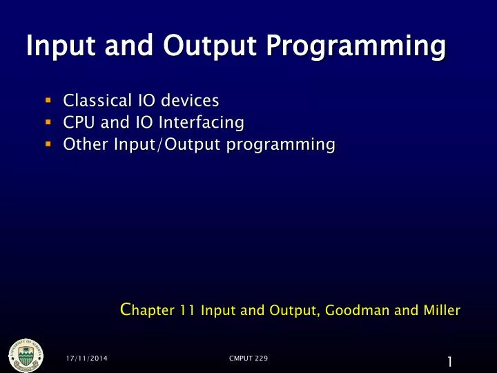 PPT - Input and Output Programming PowerPoint Presentation, free ...