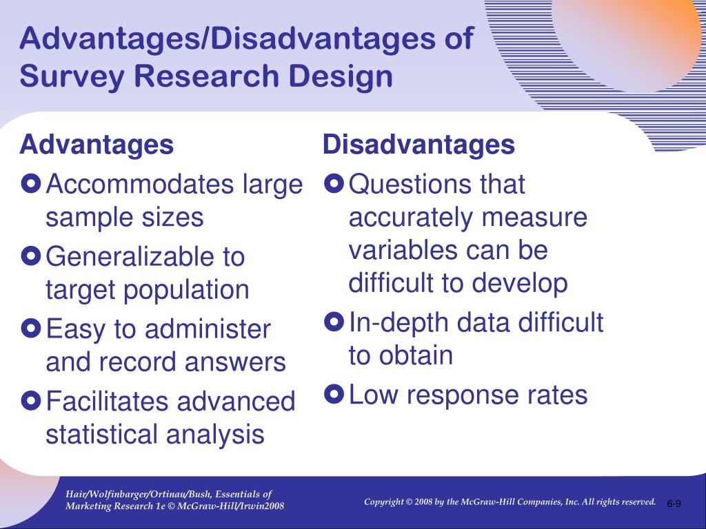 research disadvantages of survey