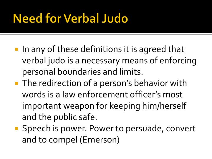 verbal judo powerpoint