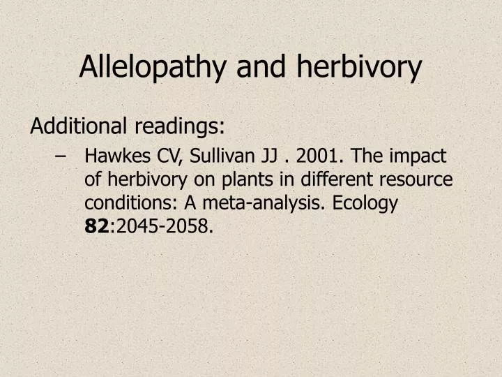 allelopathy and herbivory n.