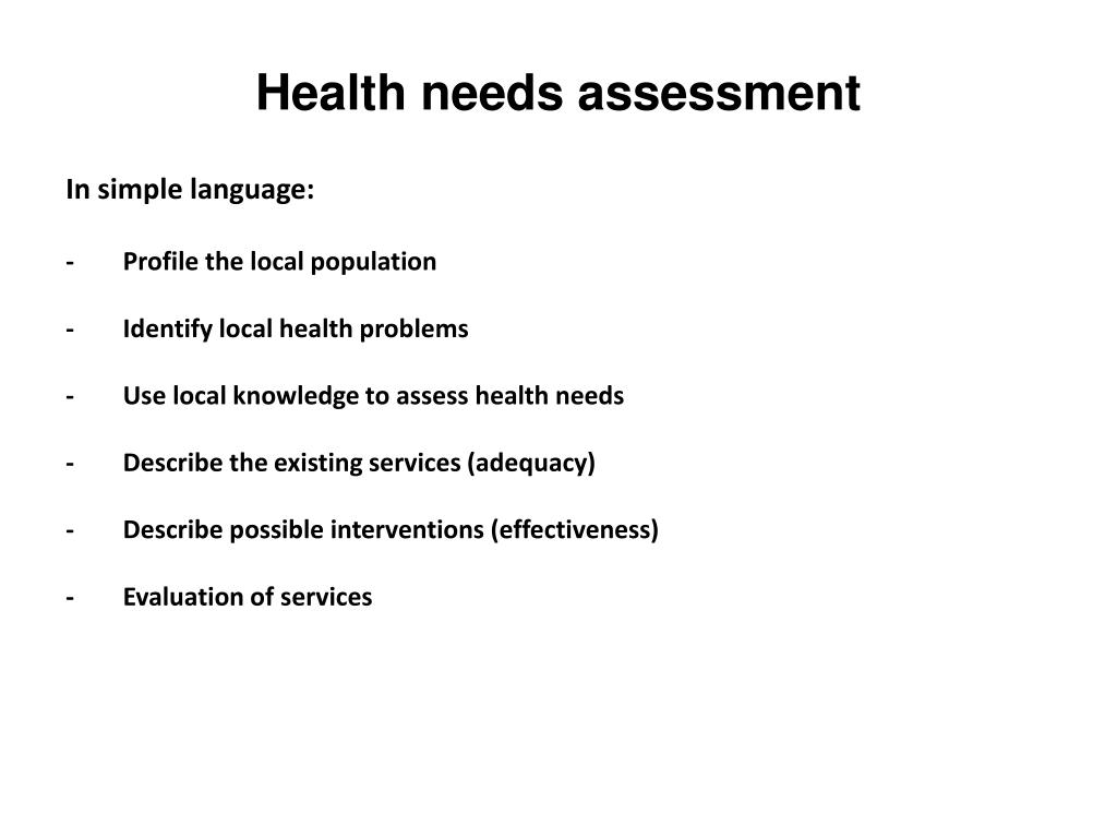 Ppt Health Needs Assessment Powerpoint Presentation Free Download