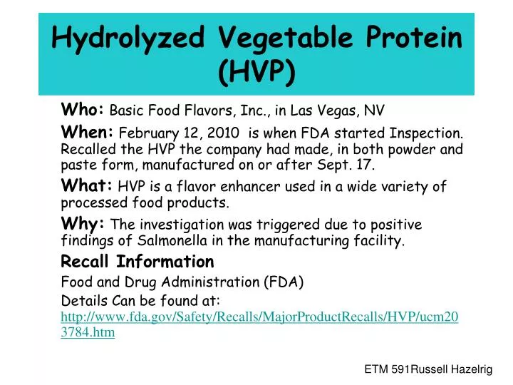 PPT Hydrolyzed Vegetable Protein (HVP) PowerPoint Presentation, free