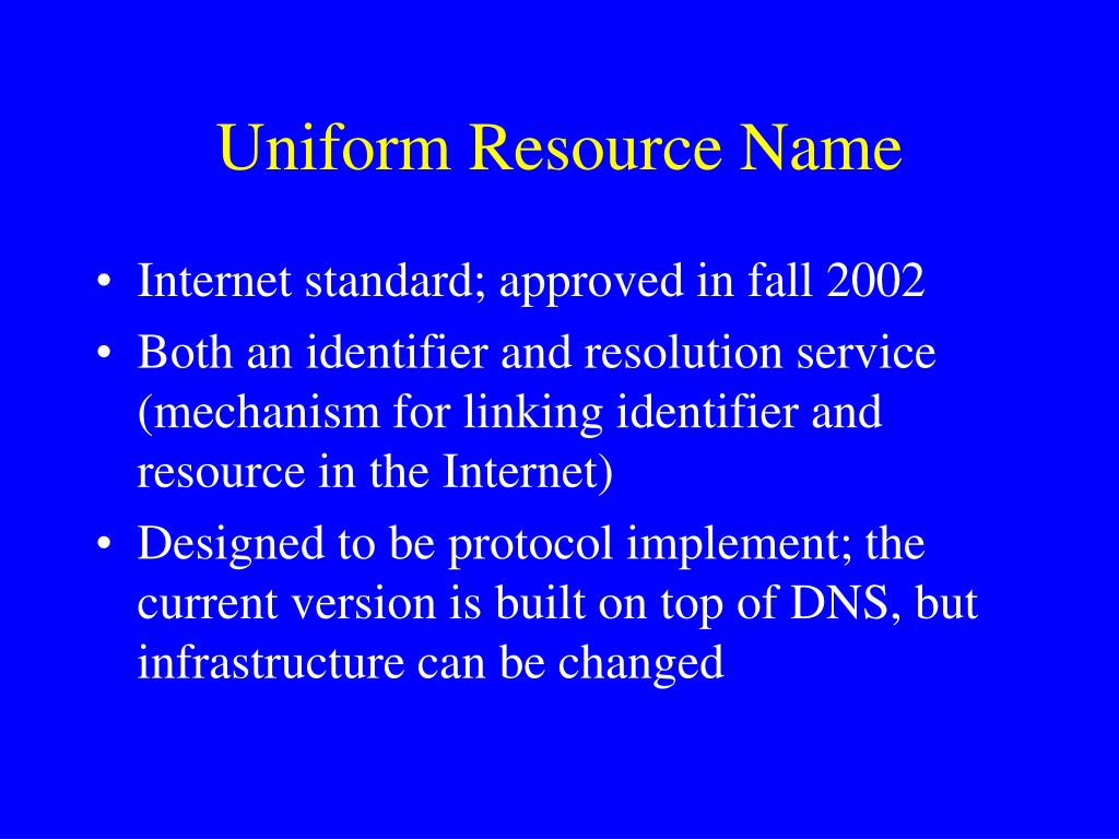 Identification of Electronic Resources: identifiers and resolution services