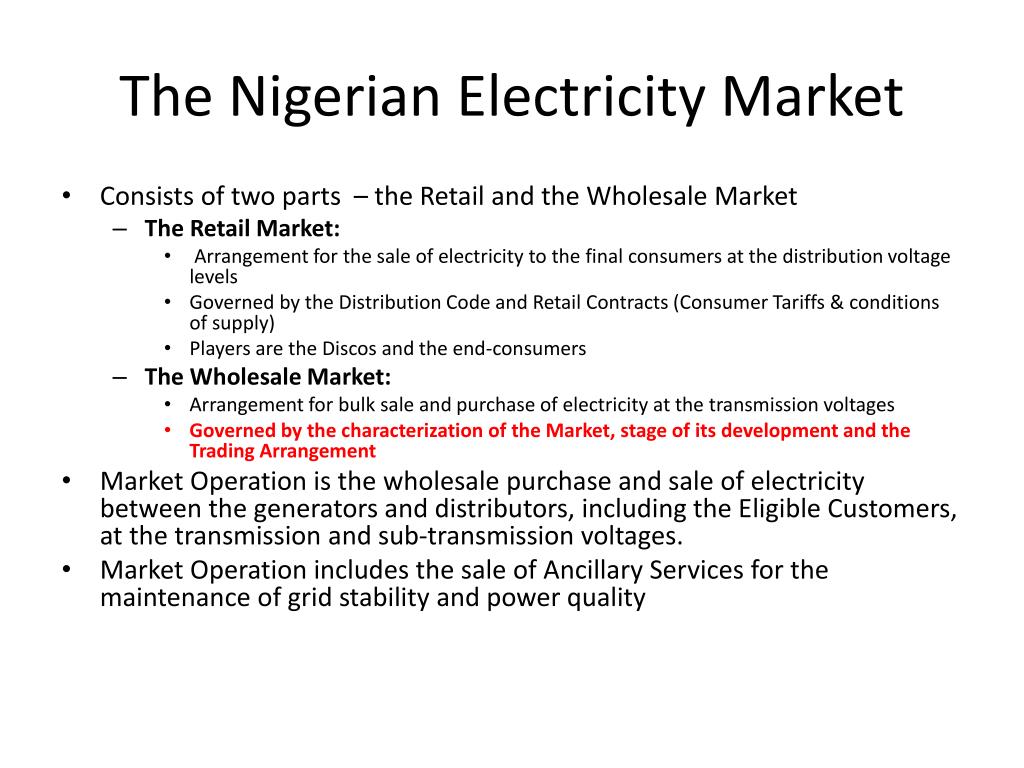PPT - Power Sector Reform and the Nigerian Electricity Market ...
