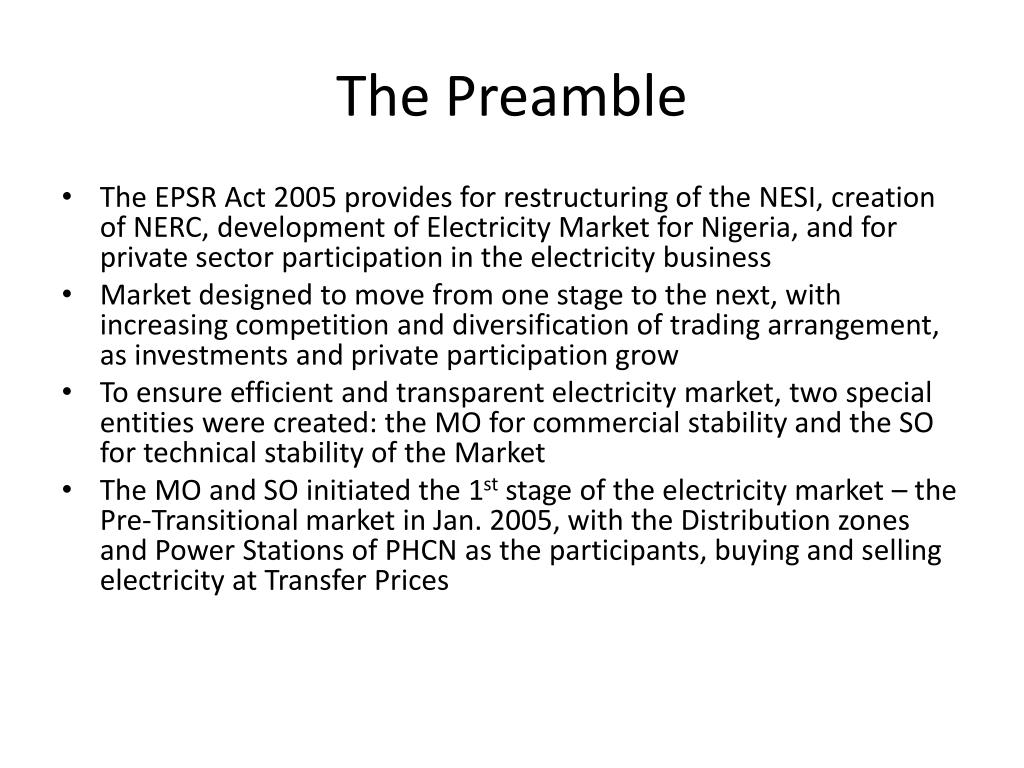 PPT - Power Sector Reform and the Nigerian Electricity Market ...
