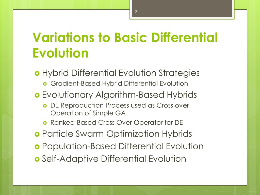 PPT Differential Evolution PowerPoint Presentation, free download