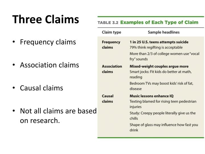 what is a causal claim example