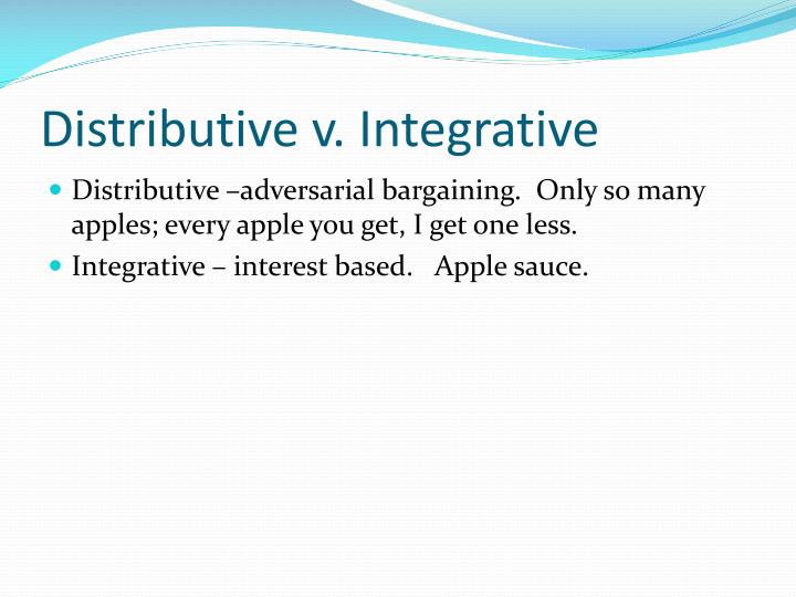 characteristics of distributive and integrative bargaining Free essay: difference between distributive and integrative bargaining raymond yang garcia 1) the difference between distributive and integrative bargaining. characteristics of distributive and integrative bargaining Free essay: difference between distributive and integrative bargaining raymond yang garcia 1) the difference between distributive and integrative bargaining.