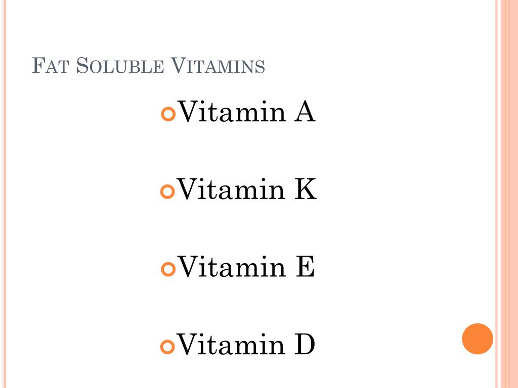 PPT Nutrition Basics FAT SOLUBLE VITAMINS PowerPoint Presentation