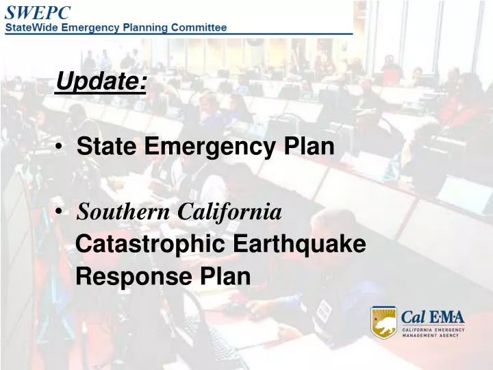 update state emergency plan southern california catastrophic earthquake response plan n.