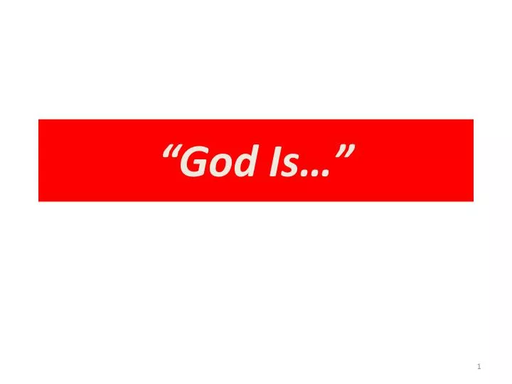 god is n.