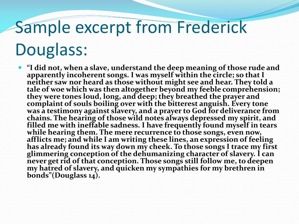 ap english language frederick douglass essay