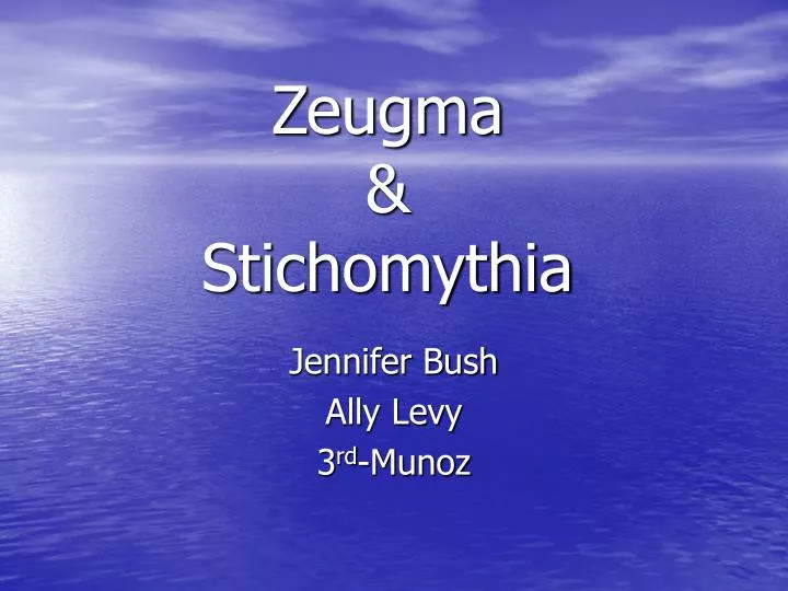 zeugma stichomythia n.