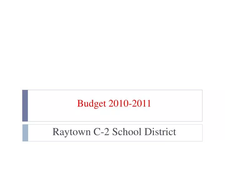 budget 2010 2011 n.