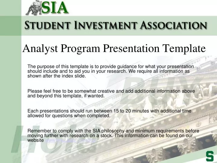 analyst program presentation template n.