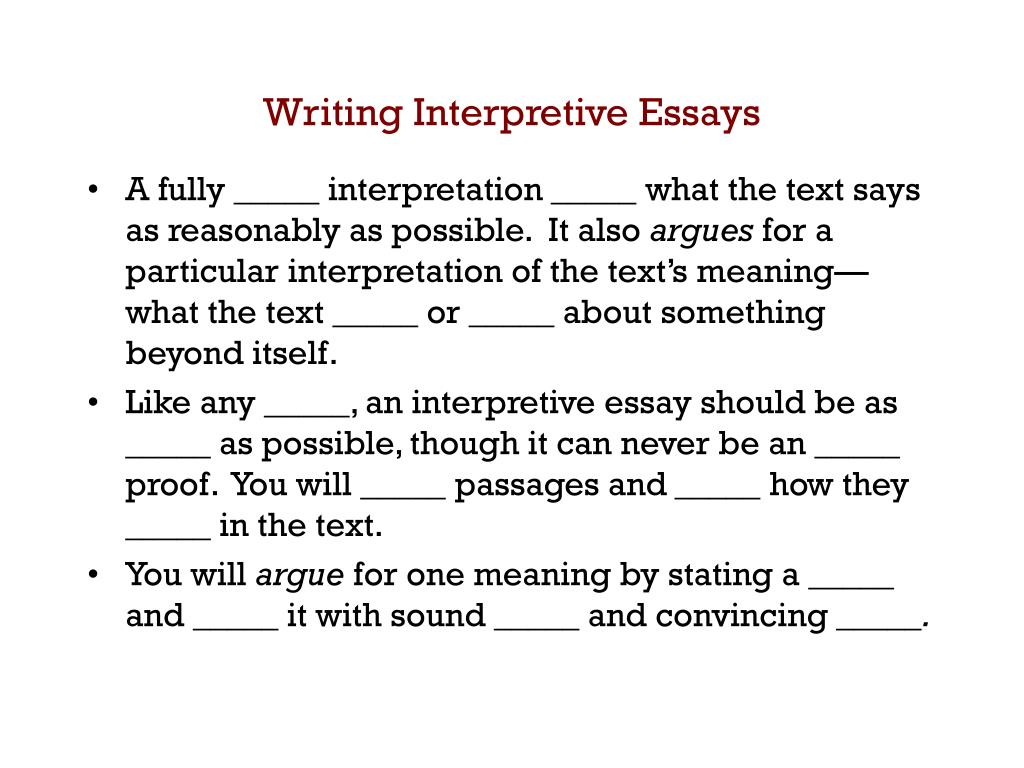 interpretive essay definition