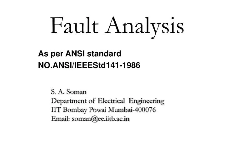 PPT - Fault Analysis PowerPoint Presentation, free download - ID:6753852