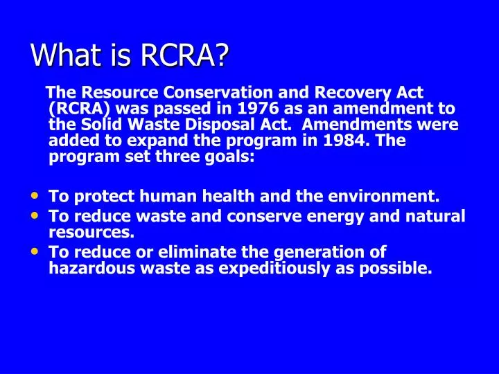 PPT What Is RCRA PowerPoint Presentation Free Download ID 6754607 ppt-what-is-rcra-powerpoint-presentation-free-download-id-6754607