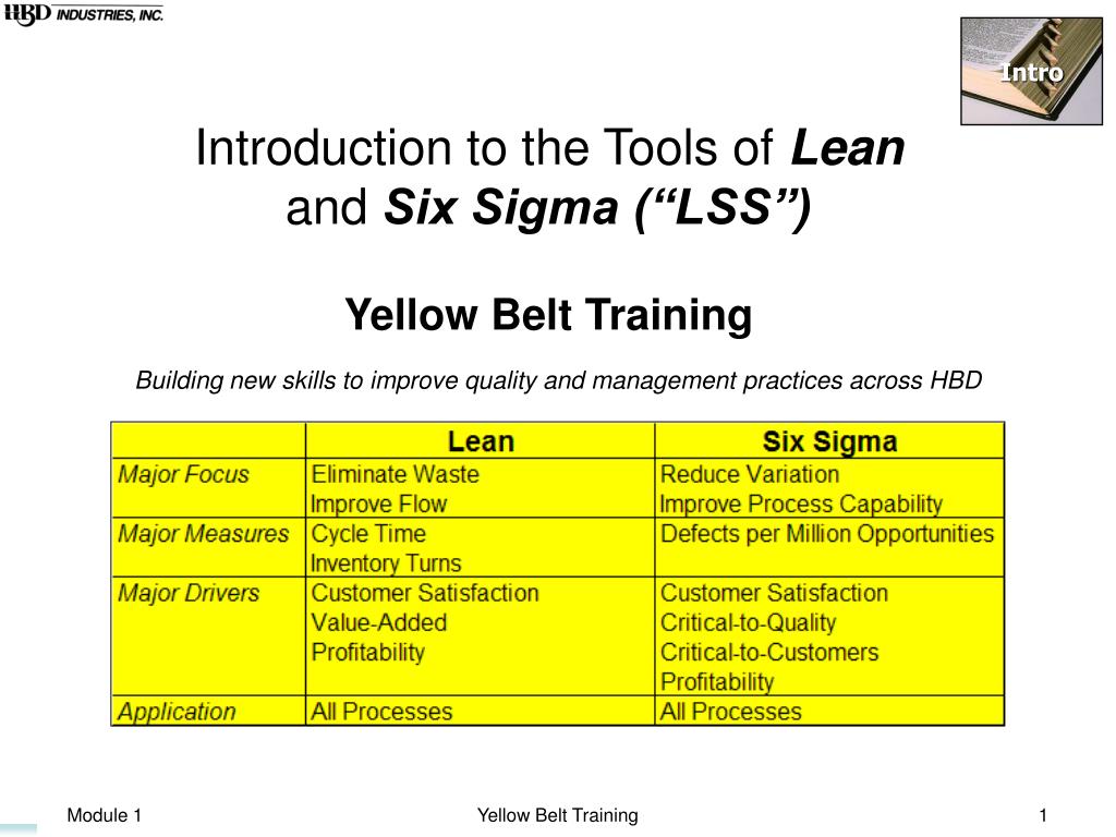PPT - Introduction to the Tools of Lean and Six Sigma (“LSS”) Yellow
