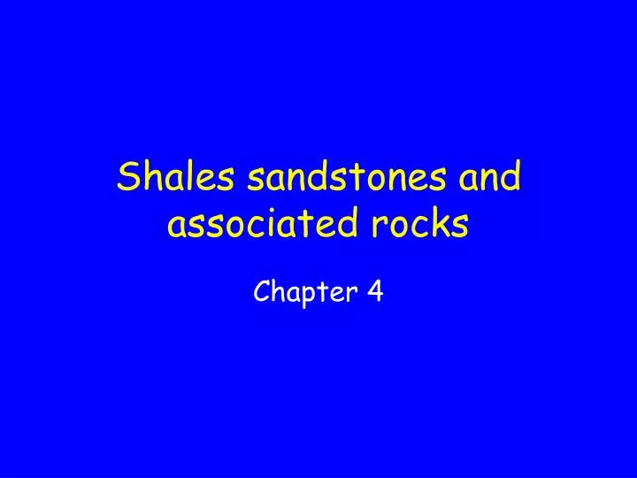 shales sandstones and associated rocks n.