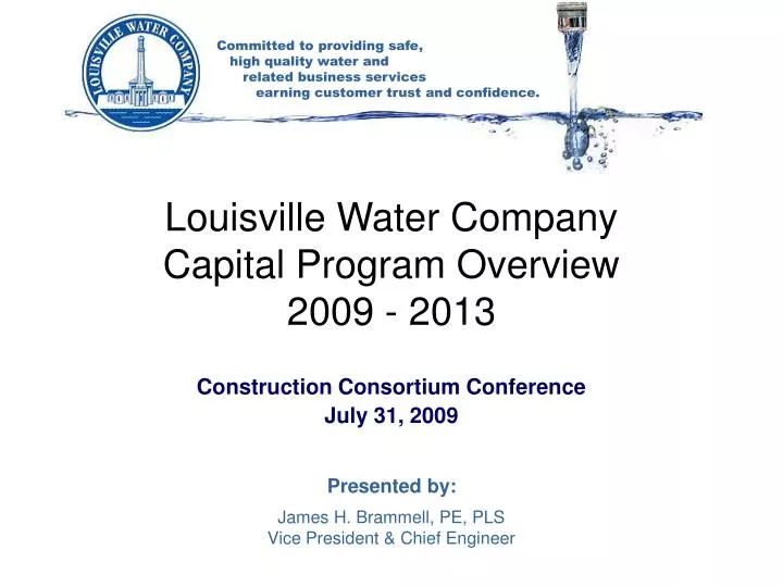 PPT - Louisville Water Company Capital Program Overview 2009 - 2013 PowerPoint Presentation - ID ...