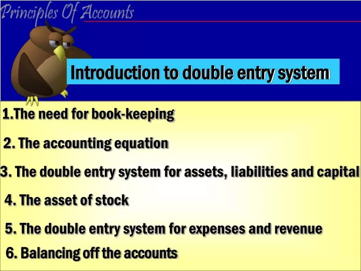 introduction to double entry system n.