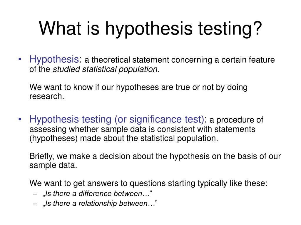 define hypothesis in statistics