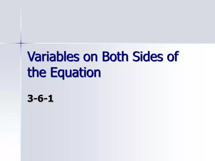 variables on both sides of the equation n.