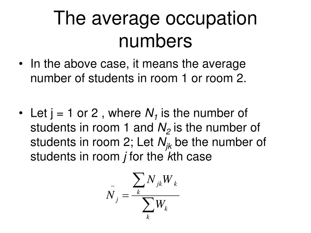 PPT - The average occupation numbers PowerPoint Presentation, free