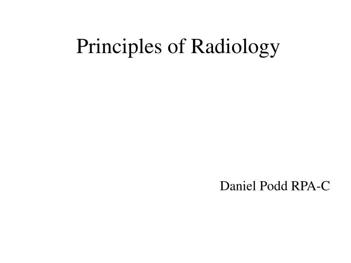principles of radiology n.