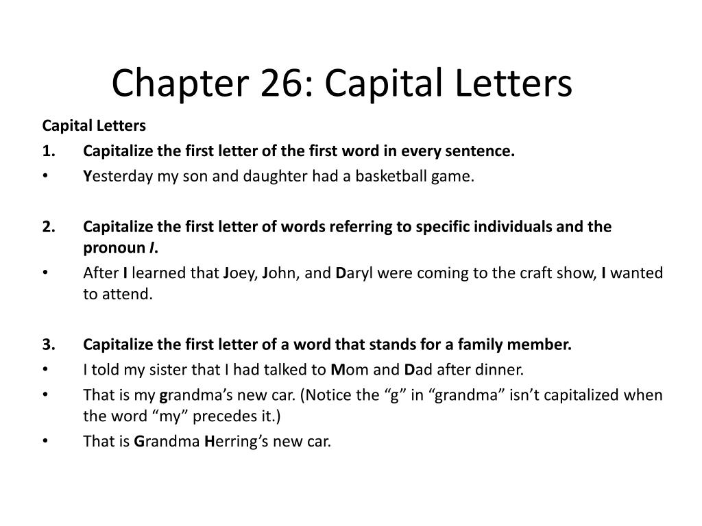 Ppt Chapter 26 Capital Letters Powerpoint Presentation Free Download Id 6761440