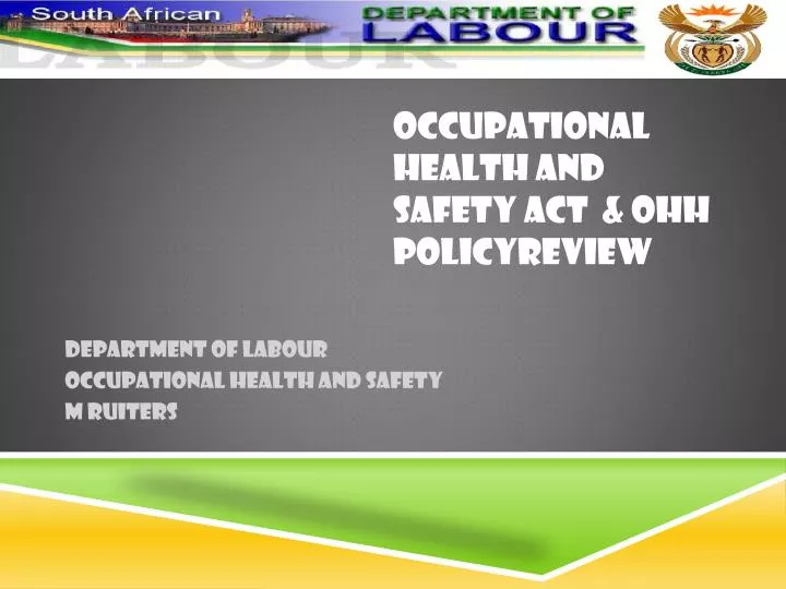 occupational health and safety act presentation