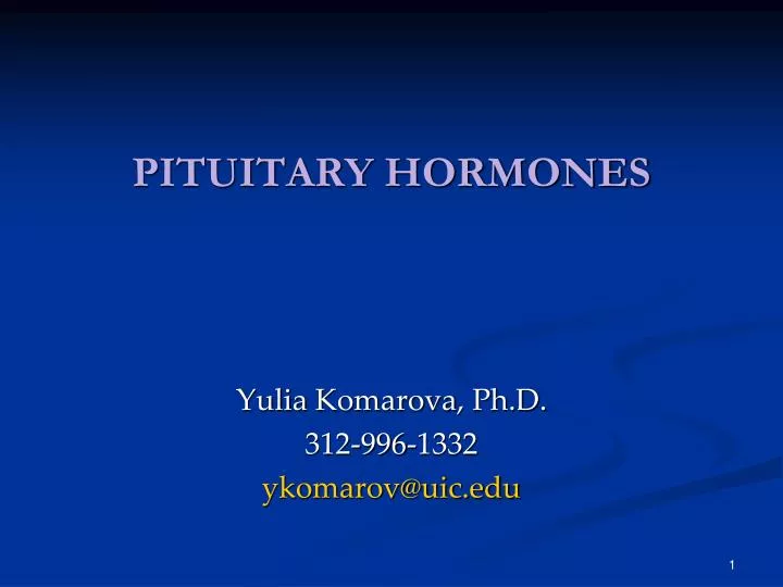 pituitary hormones n.