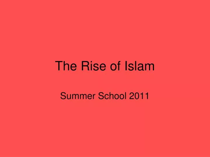 the rise of islam n.