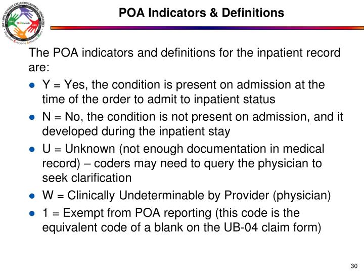 PPT Title How Revenue Codes & POA Affect Billing Session W 11330