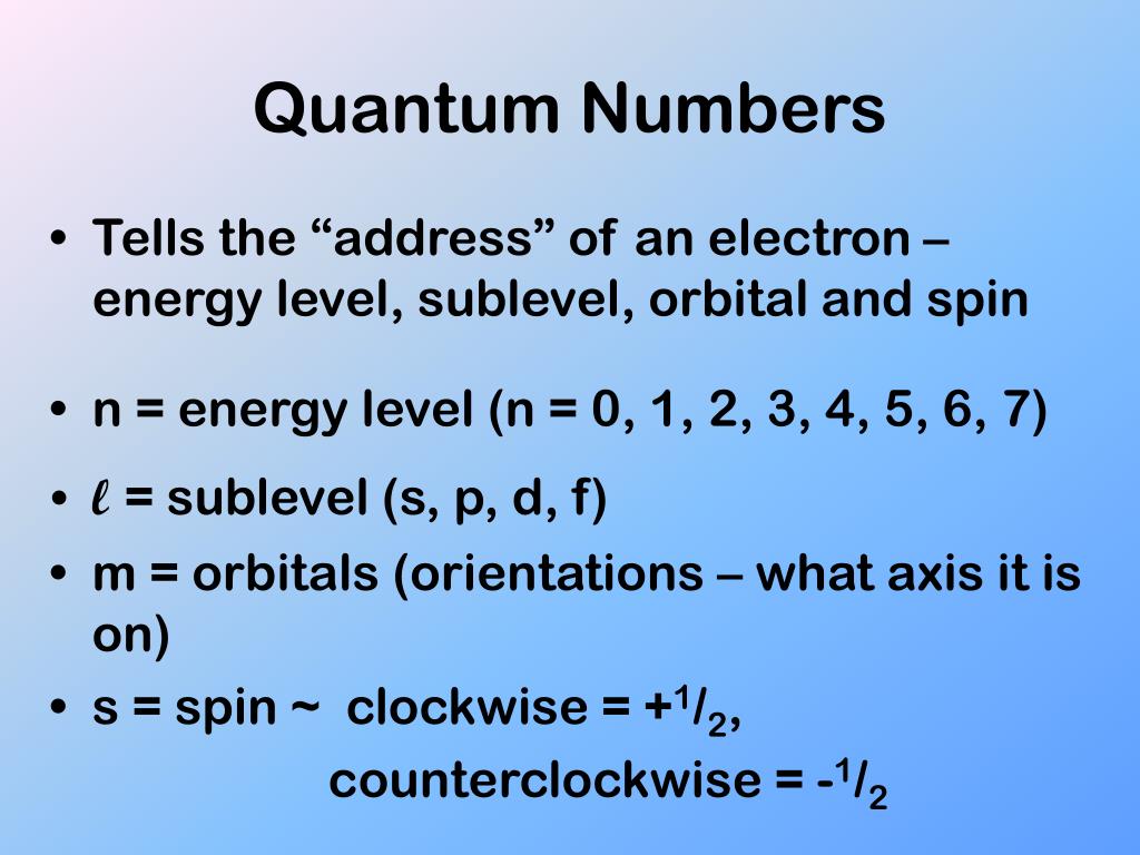 Ppt Quantum Numbers Powerpoint Presentation Free Download Id6766216