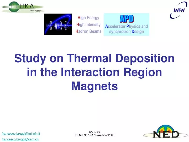 study on thermal deposition in the interaction region magnets n.