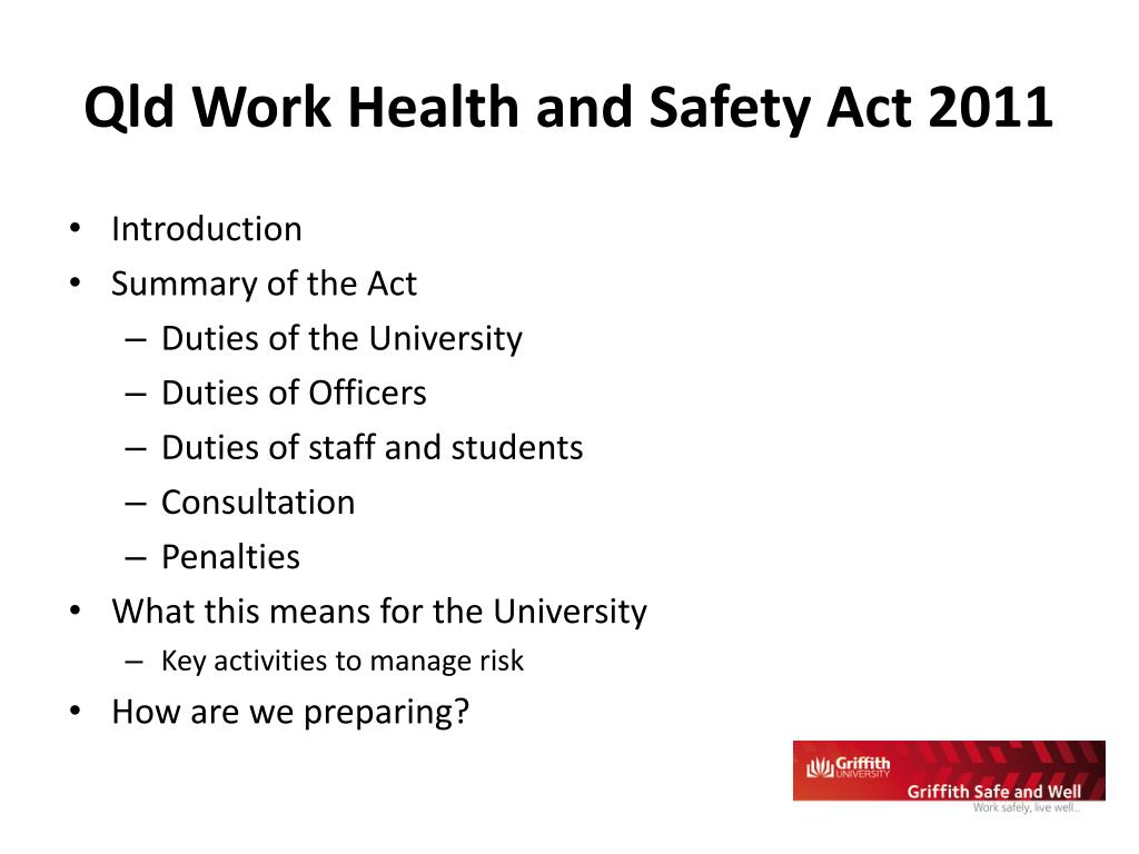 work health and safety act 2011 qld education