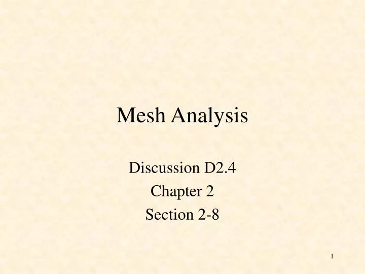 mesh analysis n.