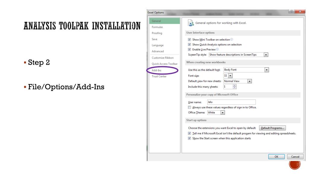 data analysis toolpak vba windows 10 not working