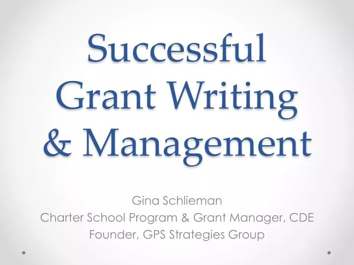 successful grant writing management n.