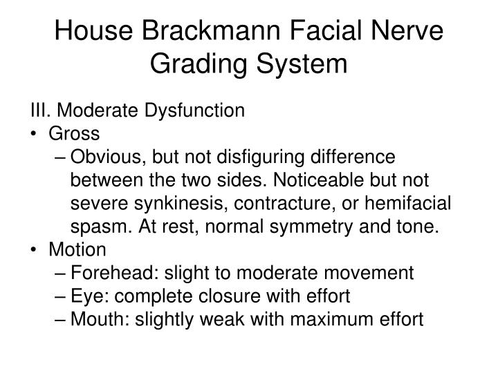 Accept. Facial nerve grading system apologise Facial nerve grading system are absolutely